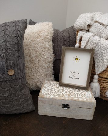 Smokey Grey Button Knit Throw Pillow