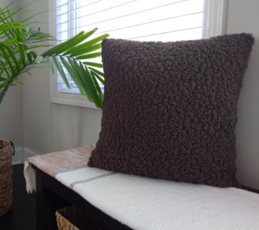 BROWN TEDDY BEAR TEXTURE THROW PILLOW
