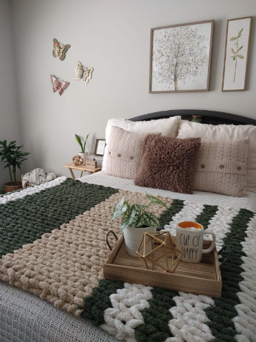 Natural Button Knit Throw PilloW