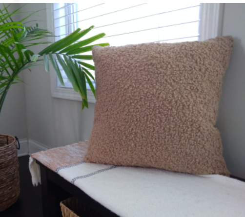 Hazelnut throw pillow cover light brown