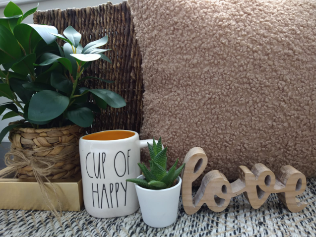light brown throw pillow