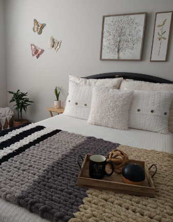 Ivory Button Knit Throw Pillows