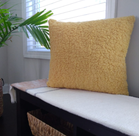 Teddy Bear Mustard Throw Pillow