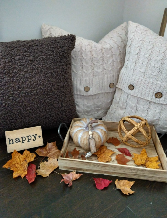 Beautiful Contrast in colors and textures ... - 1 Coffee Teddy Bear Throw Pillow - 2 Natural Button Knit Throw Pillows 