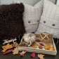 Beautiful Contrast in colors and textures ... - 1 Chocolate Fuzzy Throw Pillow - 2 Natural Button Knit Throw Pillows 