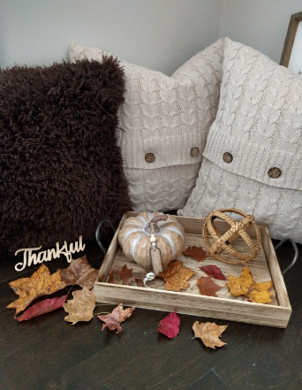 Beautiful Contrast in colors and textures ... - 1 Chocolate Fuzzy Throw Pillow - 2 Natural Button Knit Throw Pillows 