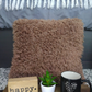 Fuzzy Throw Pillow Chestnut  COVER