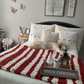 CANDY CANE RED AND WHITE CHUNKY BLANKET