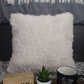 Cream Fuzzy Throw Pillow COVER