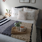 Cream Fuzzy Throw Pillow with chunky blanket