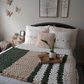beige Fuzzy Throw Pillow